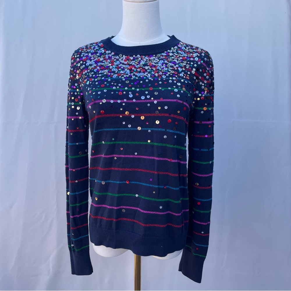 Halogen x Atlantic-Pacific Sequin Confetti Striped Sweater • Size Medium‎